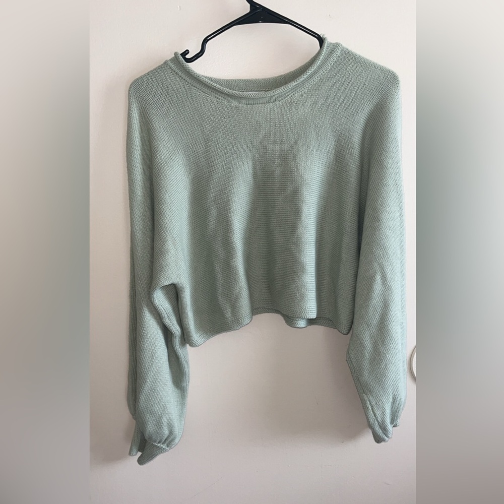 Princess Polly, small medium crewneck sweatshirt, long sleeve green